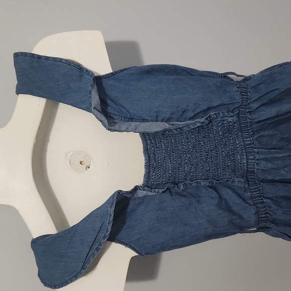 Denim Look Ruffled Romper - Picture 6 of 10